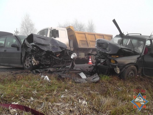 В Светлогорском районе столкнулись «Опель» и «Пежо»: двух человек деблокировали, автомобили превратились в груду металла (фото)