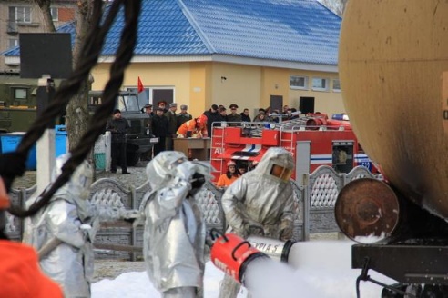 В Барановичах прошли учения по ликвидации чрезвычайной ситуации