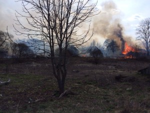 ПОЖАР В ДЕРЕВНЕ КРУПНЯ