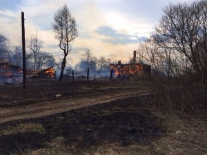 ПОЖАР В ДЕРЕВНЕ КРУПНЯ