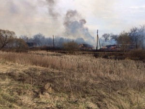 ПОЖАР В ДЕРЕВНЕ КРУПНЯ