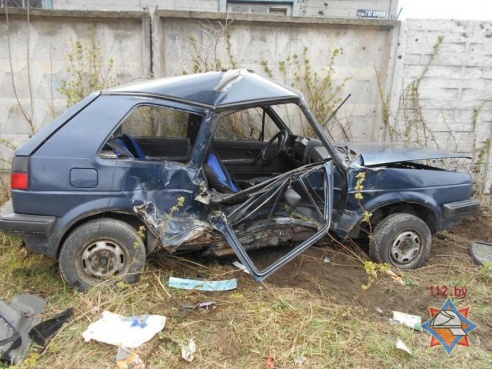 Фотофакт: в Калинковичах столкнулись два «Фольксвагена»