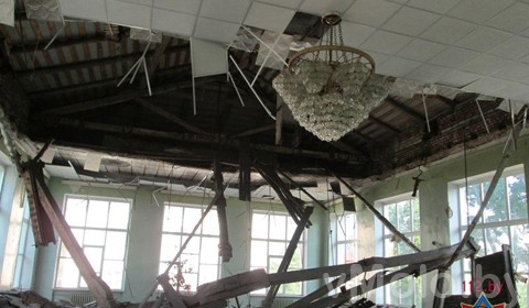 В Центральной библиотеке Молодечно обвалился потолок