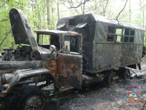 Фотофакт: спасая государственный ЗИЛ, вальщик леса получил ожоги