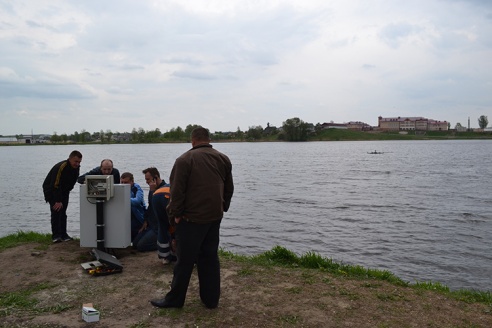 У Глыбокім усталявалі плаваючы фантан