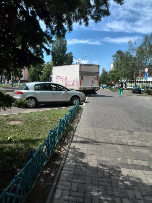 В Мозыре разрисовали грузовик, который был припаркован не по правилам (фото)