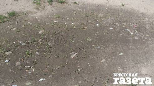 Двор по ул. Вишневой, 28 в Бресте тонет в грязи из-за разбитой дороги, от которой коммунальники открещиваются
