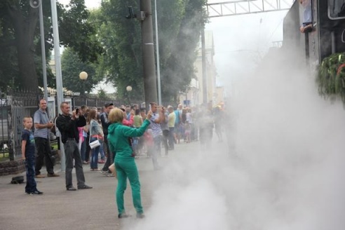 В Барановичах проехал поезд Победы на паровозной тяге