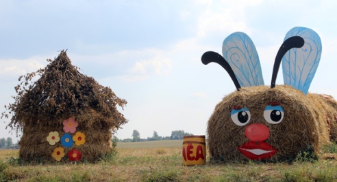 Креатив из соломы по дороге в Лиозно