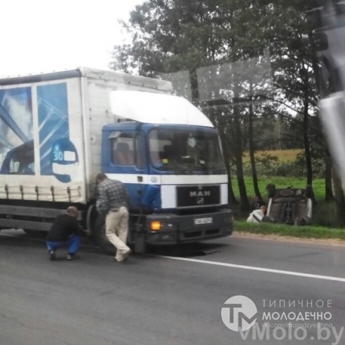 Авария на выезде из Молодечно (фото)
