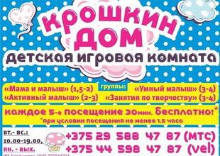 Бесплатные развивающие занятия в Могилёве для детей от 1,5 до 3 лет предлагает «Крошкин дом»