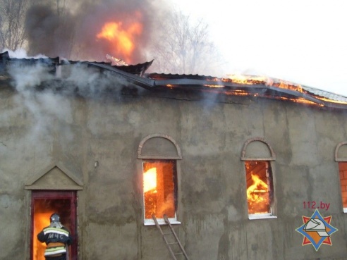 В Добрушском районе сгорел храм Святителя Николая Чудотворца