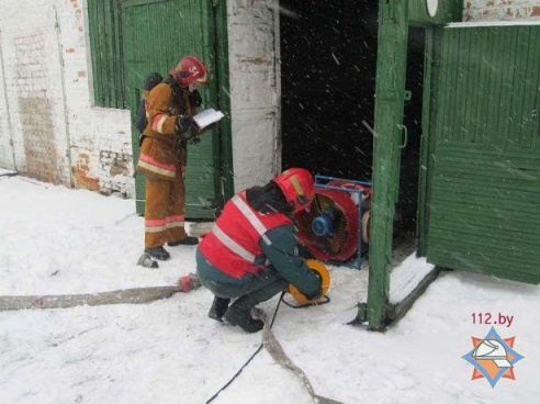 На ОАО «Барановичидрев» тушили учебный пожар