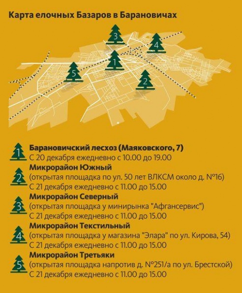 Елочные базары открылись в Барановичах