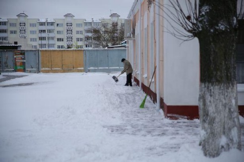 За ночь в Барановичах выпала четырехдневная норма снега