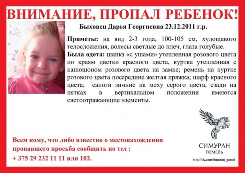 В Светлогорском районе исчезла состоящая в секте женщина и ее 3-летняя дочь