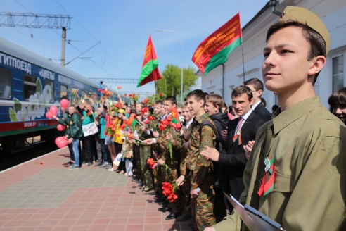 В Барановичах встретили Поезд Победы