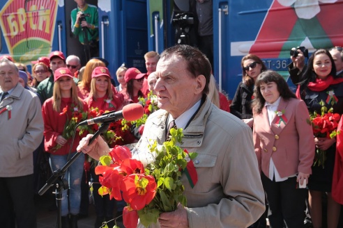 В Барановичах встретили Поезд Победы