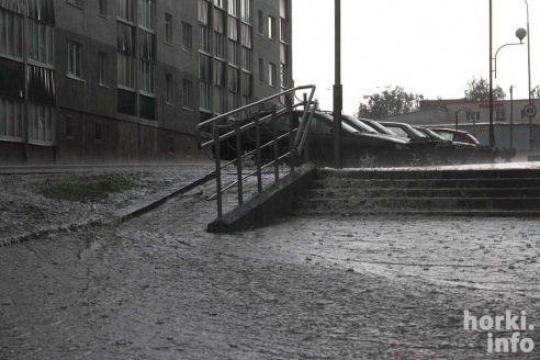 Ливень в Горках: вода по колено и ветер, ломающий деревья