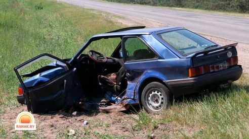Фотофакт: в Светлогорском районе «Форд» вылетел в кювет