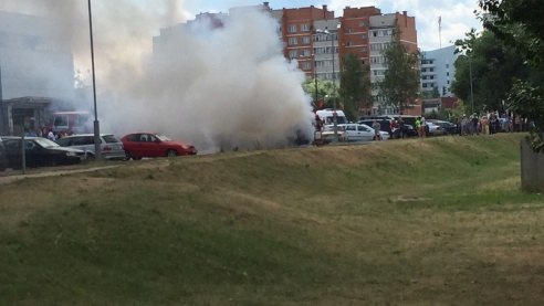 В Витебске сгорела маршрутка