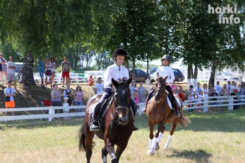 Показательные выступления на конкурном поле конно-спортивной школы