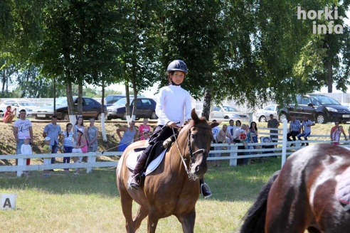 Показательные выступления на конкурном поле конно-спортивной школы