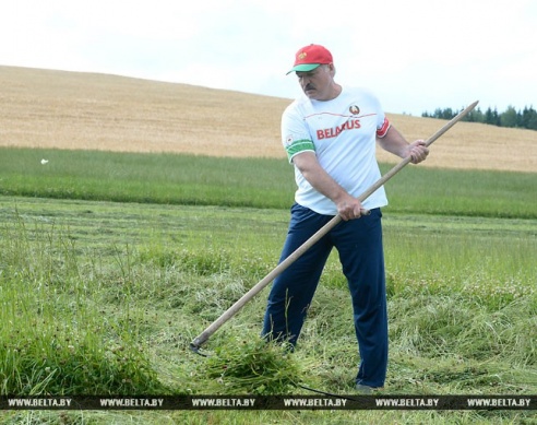 Лукашенко обучил Депардье навыкам ручной косьбы