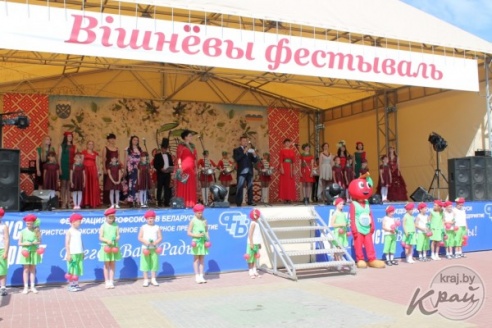 Шествие с Вишневой королевой и праздничный салют. Каким было закрытие «Вишневого фестиваля» в Глубоком (ФОТО)