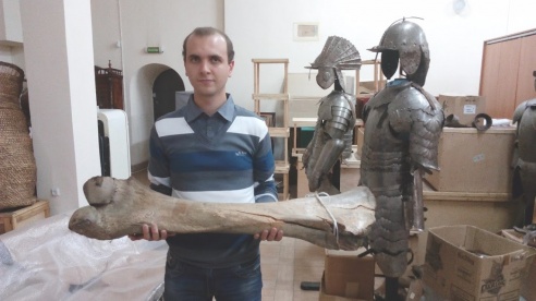 Останки доисторического большерогого оленя во дворце Румянцевых-Паскевичей