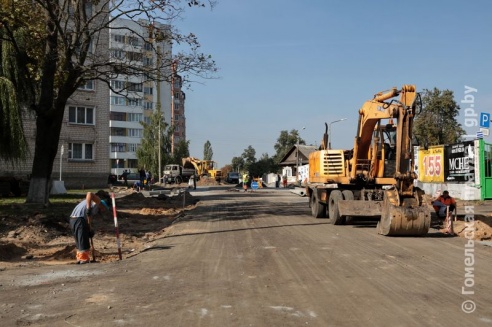 Расширение проезжей части по улице Телегина в Гомеле