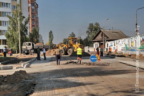 Расширение проезжей части по улице Телегина в Гомеле