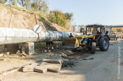 В Гомеле ведутся работы по строительству дороги от дома № 96 по ул. Головацкого до ул. Юбилейной