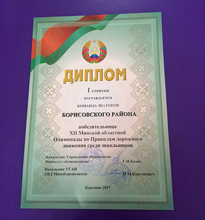 Победили на Олимпиаде по Правилам дорожного движения