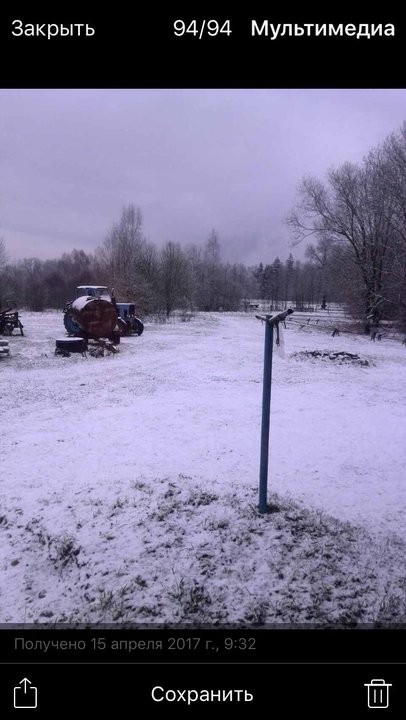 Фотофакт: Снег выпал на Мядельщине 15 апреля