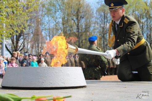 Солдаты в городе. Как в Молодечно отпраздновали 9 Мая (фото, видео)