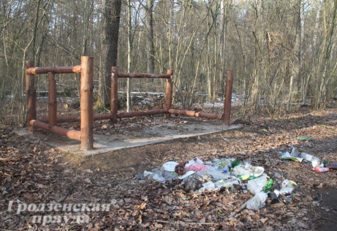 На новой велотропе в Пышках вандалы подожгли беседку