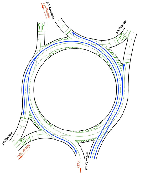 Новая разметка появилась на кольце по улице Брикеля