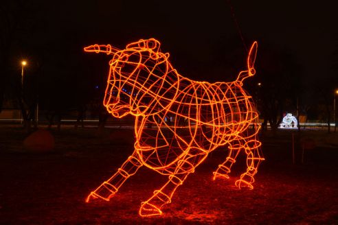 Огни со смыслом. В Советском районе водрузили на пьедестал Петуха и открыли световую ВДНХ