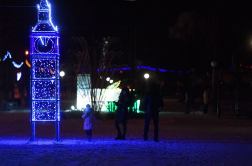 Огни со смыслом. В Советском районе водрузили на пьедестал Петуха и открыли световую ВДНХ