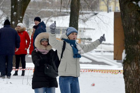 Фотофакт. Всемирный день снега отпраздновали 14 января в Гомеле