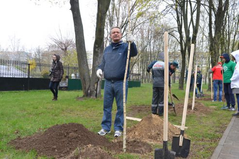 На республиканском субботнике в парке Фестивальном заложили две аллеи лип и берёз