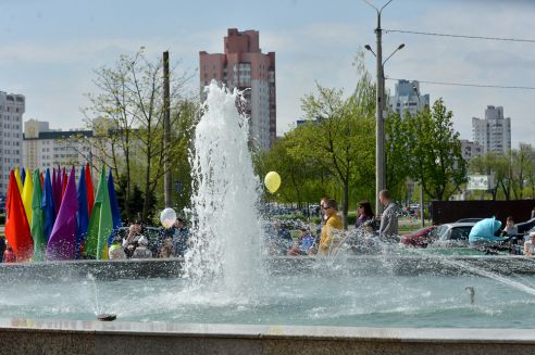 Фотофакт. Сезон фонтанов открыт в Гомеле