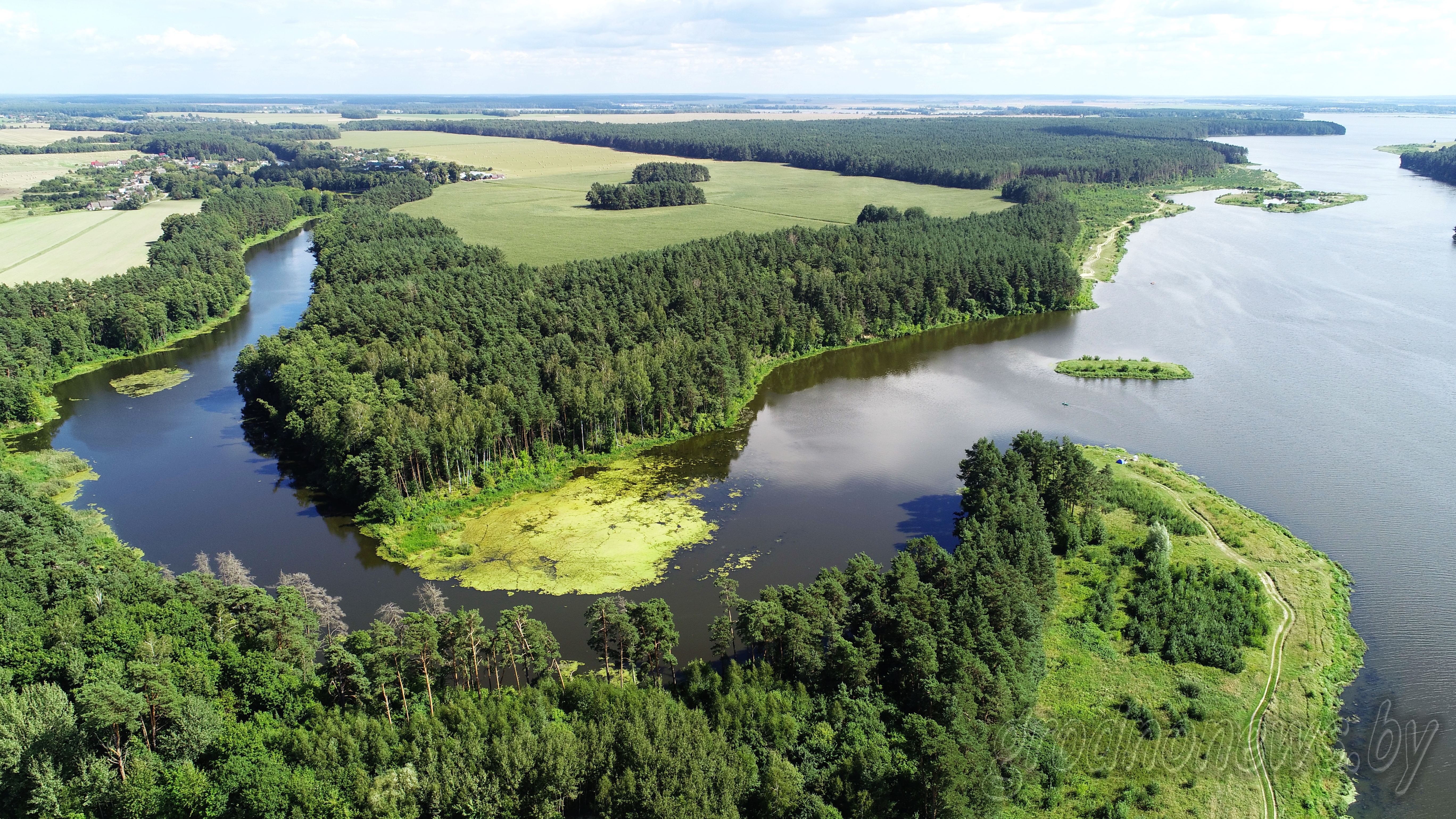 Крупная река в Белоруссии Неман