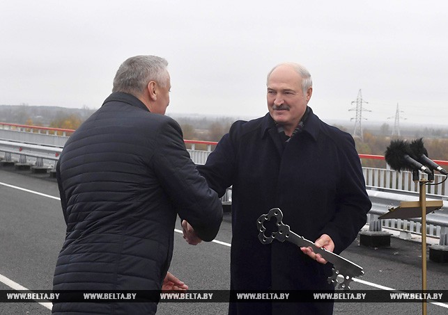 Реконструированный мост через Припять открыт с участием Александра Лукашенко в Житковичском районе